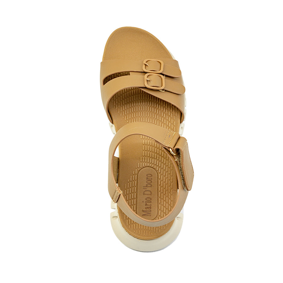 Mario D' Boro Women's Flat Sandals LY 29124 - Brown / Taupe C86