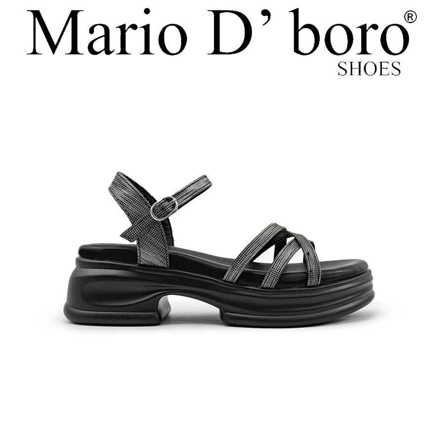 Mario D' boro Women's Heeled Sandals LY 28210 - White / Black C89