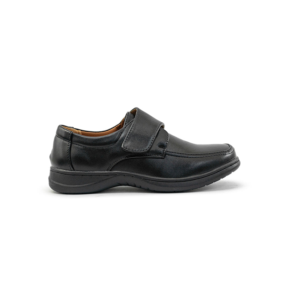 Mario D'boro Shoes Kids Boys KZ 24119 C91 Black leather shoe with velcro strap for easy fastening.