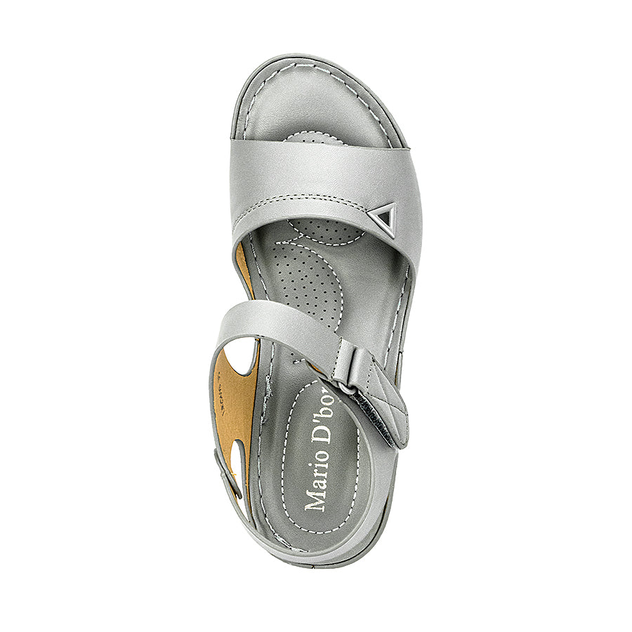 Mario D' Boro Women's Wedge Sandals LW 25698 Black/Light Gray  C44