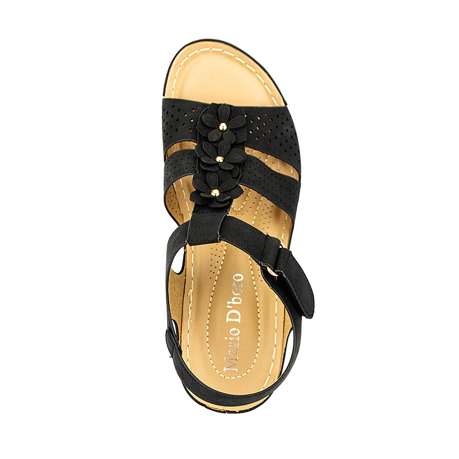 Mario D' Boro Women's Wedge Sandals Lw 25588 Beige/Black