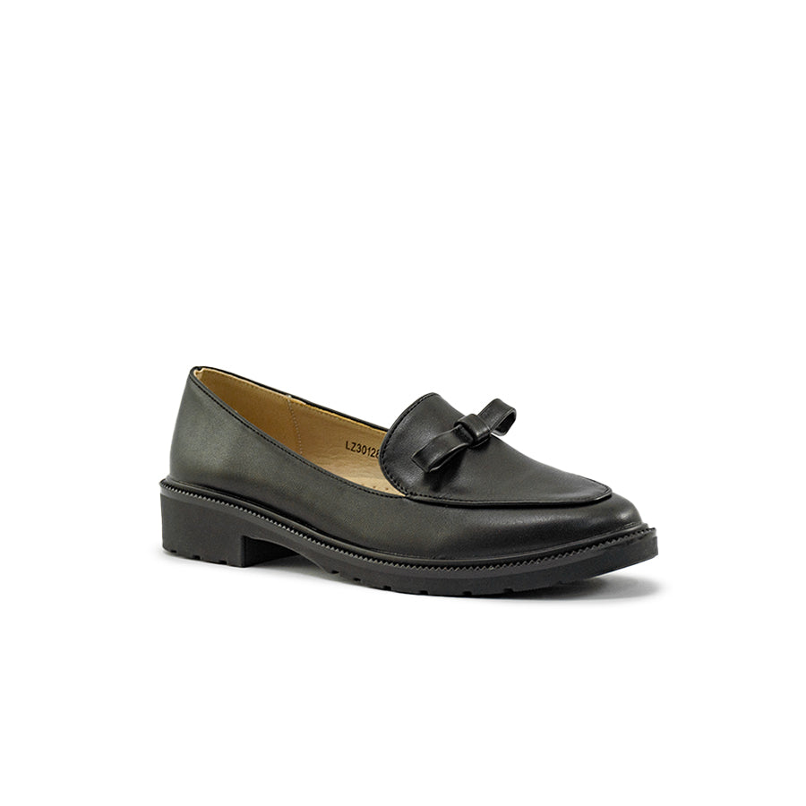 Mario D' boro Women's LZ 30128 C94 Black School Shoes with bow detail, low block heel
