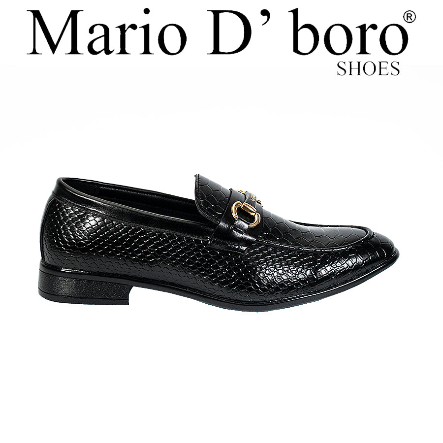 Mario D' Boro Men's Formal Slip On MY 25842 Black/Dark Brown C64