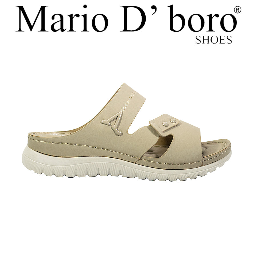 Mario D' Boro Women's Flat Sandals LY 28134 Black/Taupe C65