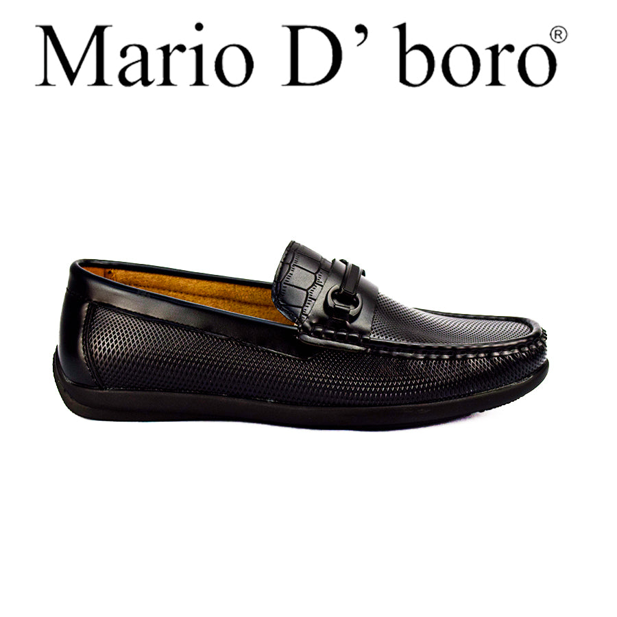 Mario D' Boro Men's Casual Loafers MX 24396 Black/Dark Brown C48