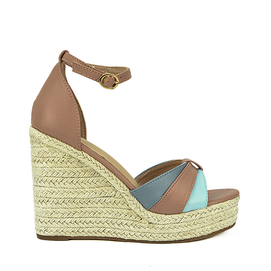 Mario D' Boro Women's Wedge Sandals  Lw 25231 Beige/Old rose C36