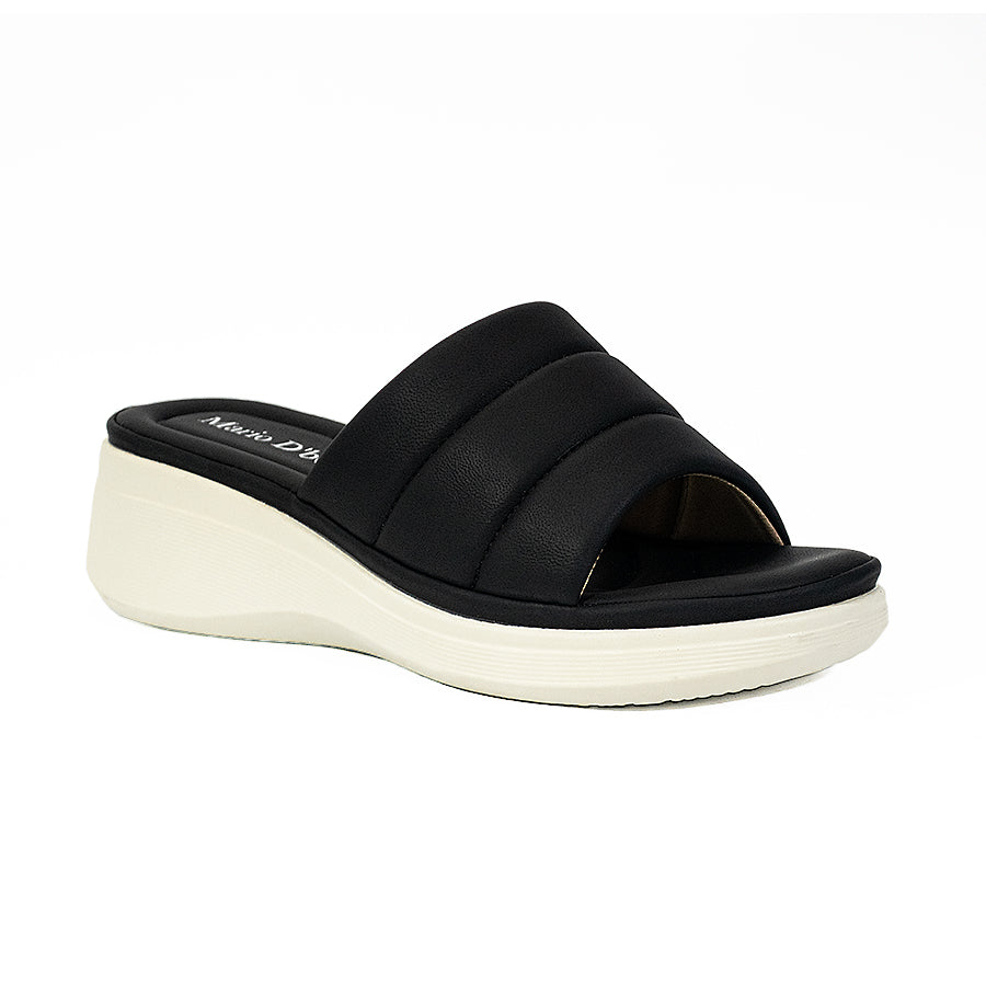 Mario D' Boro Women's Flat Sandals LY 28023 Black/MBrown C65