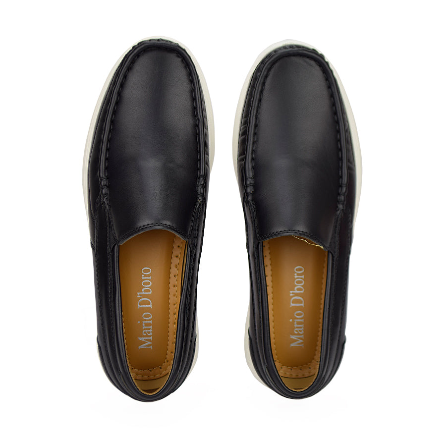 Mario D' Boro Men's Casual Loafers Mw 22558 Black/Tan