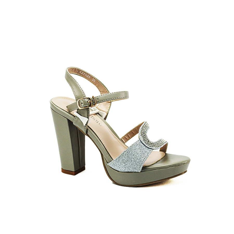 Mario D' Boro Women's Heeled Sandals LX 27025 Beige/Light Gray C51