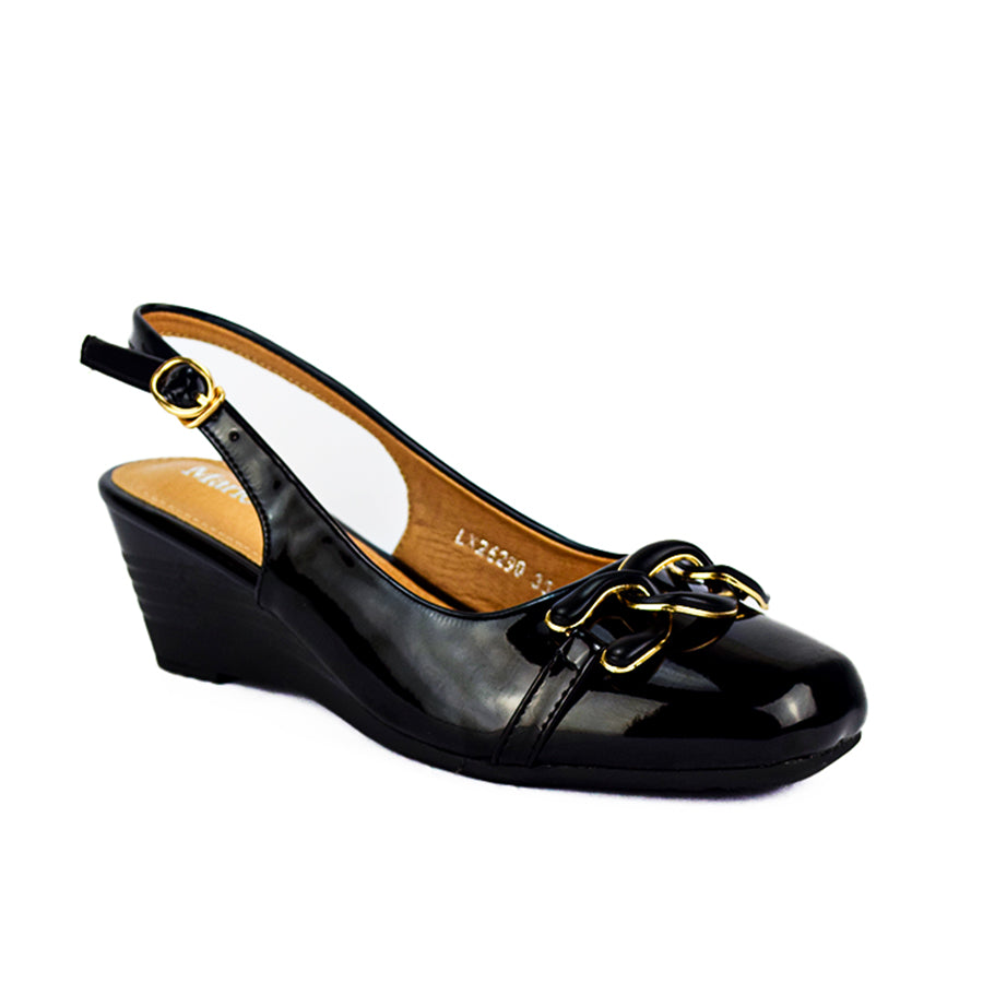 Mario D' Boro Women's Wedge Sandals LX 26290 Beige/Black C49