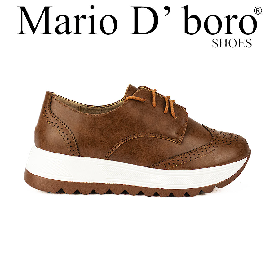 Mario D' Boro Women's Oxford Lw 26018 Mahogany/Tan C46