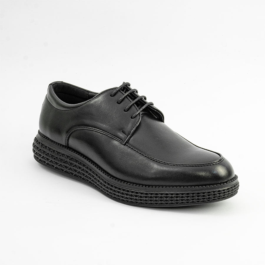 Mario D' boro MZ 27338 C98 Black leather dress shoe with lace-up design and textured sole. Suitable for formal occasions.