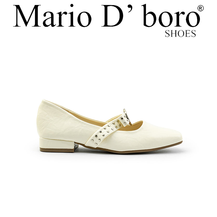 Mario D' boro Women's Ballet Flats LY 29564 - Black / Off White C86