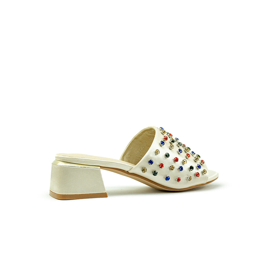 Mario D' boro Women's Heeled Sandals LY 29502 - Soft Gold / Soft Silver C89