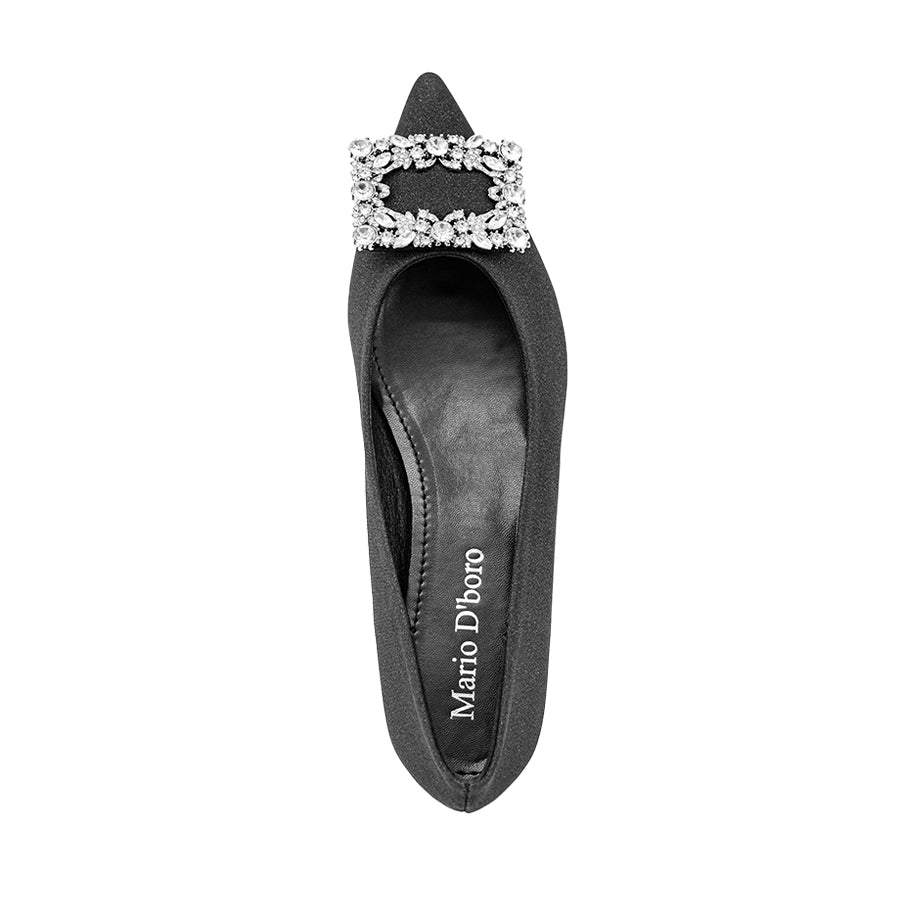 Mario D' boro Women's Ballet Flats LY 29255 Black / Silver C79