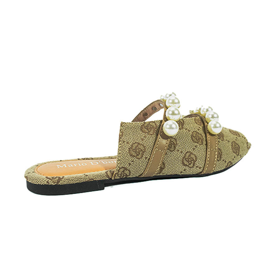 Mario D' Boro Women's Flat Sandals LX 27345 Brown C54
