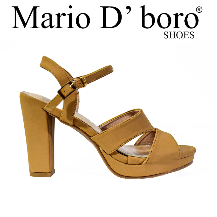 Mario D' Boro Women's Heeled Sandals LX 26562 Bone/Brown C52
