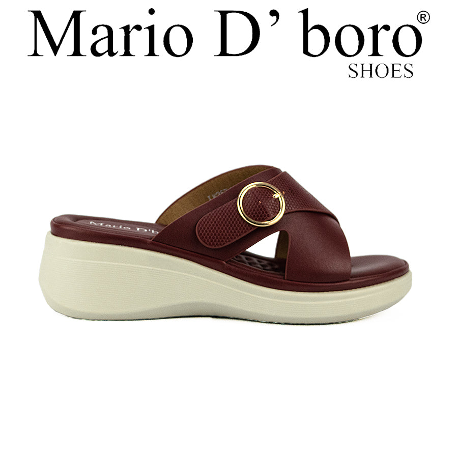 Mario D' Boro Women's Wedge Sandals LW 25742 Gray/Maroon C46