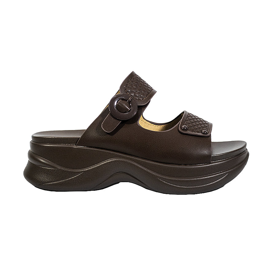 Mario D' Boro Women's Flat Sandals LY 27144 Bone/VDark Brown C65