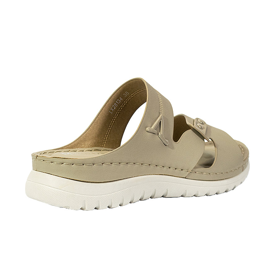 Mario D' Boro Women's Flat Sandals LY 28134 Black/Taupe C65