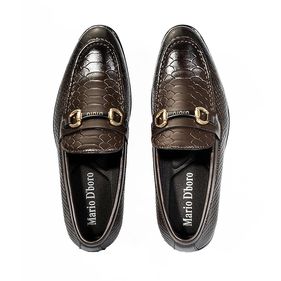 Mario D' Boro Men's Formal Slip On MY 25842 Black/Dark Brown C64