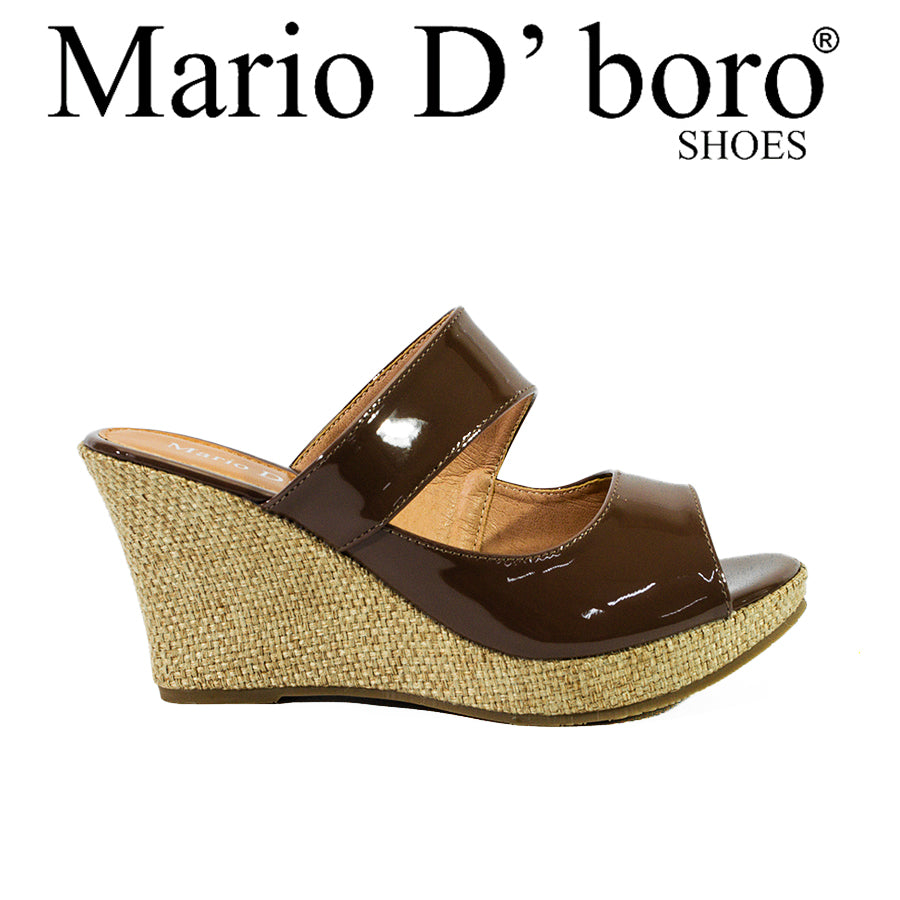 Mario D' Boro Women's Wedge Sandals LX 27891 Coffee/Light Gray C61