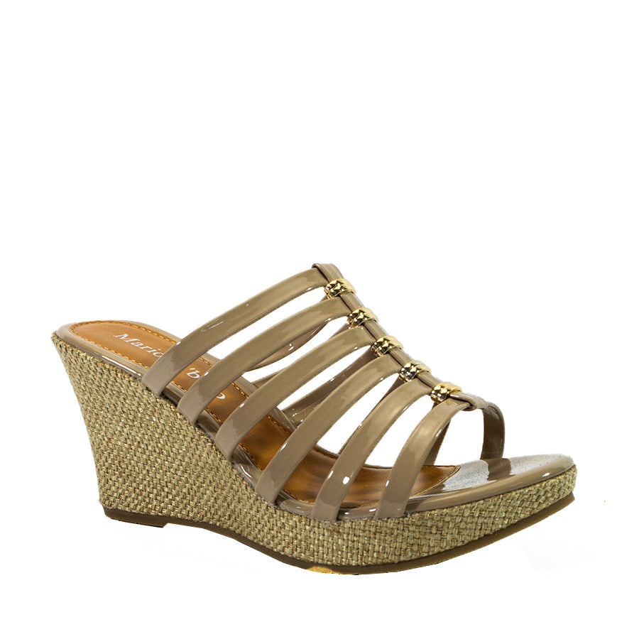 Mario D' Boro Women's Wedge Sandals LX 27890 Black/Taupe C61