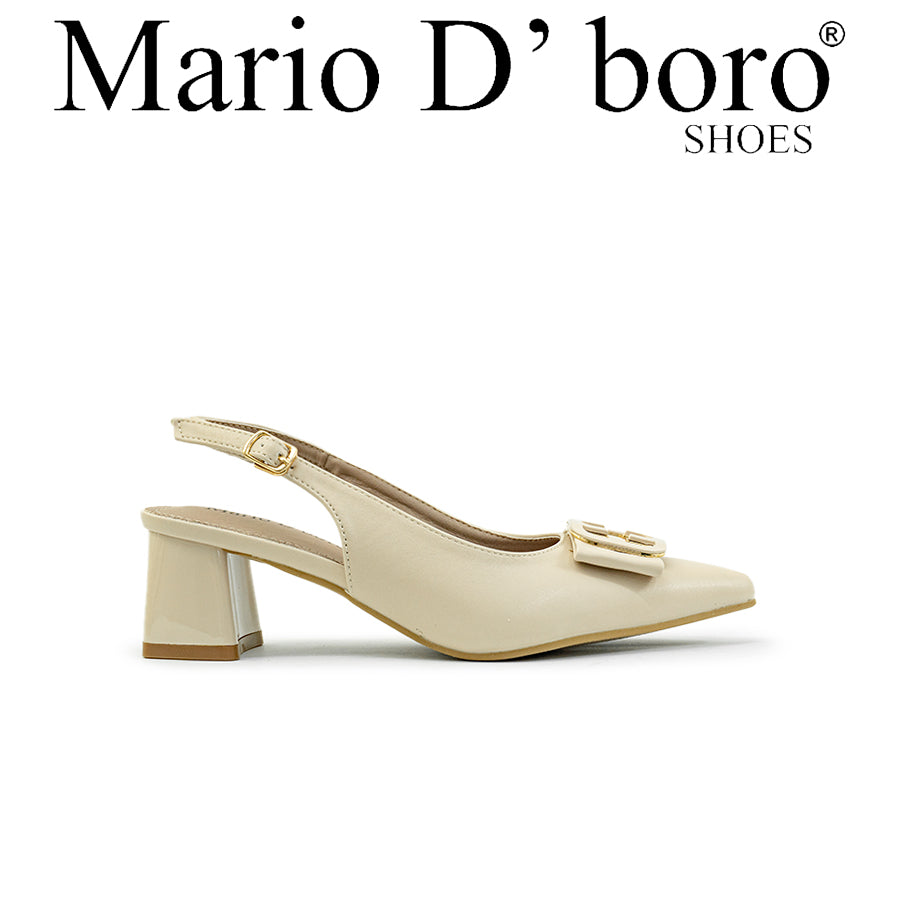 Mario D' boro Women's Heeled Sandals LY 26662 - Bone / Dark Beige C89