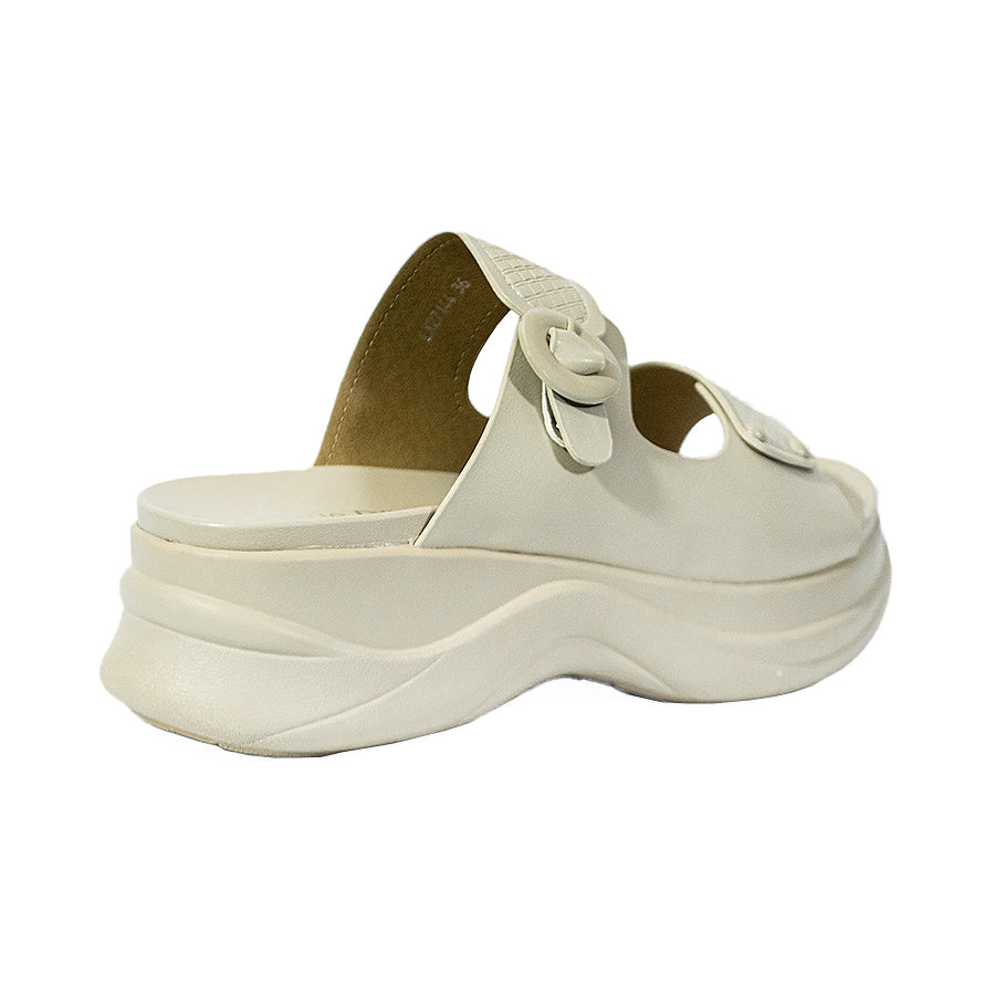 Mario D' Boro Women's Flat Sandals LY 27144 Bone/VDark Brown C65