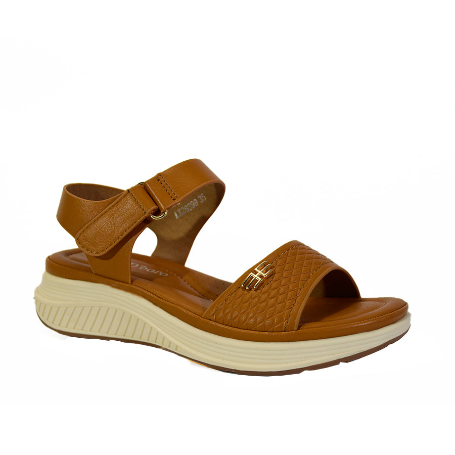 Mario D' Boro Women's Flat Sandals LX 26899 Brown and Navy Blue C52