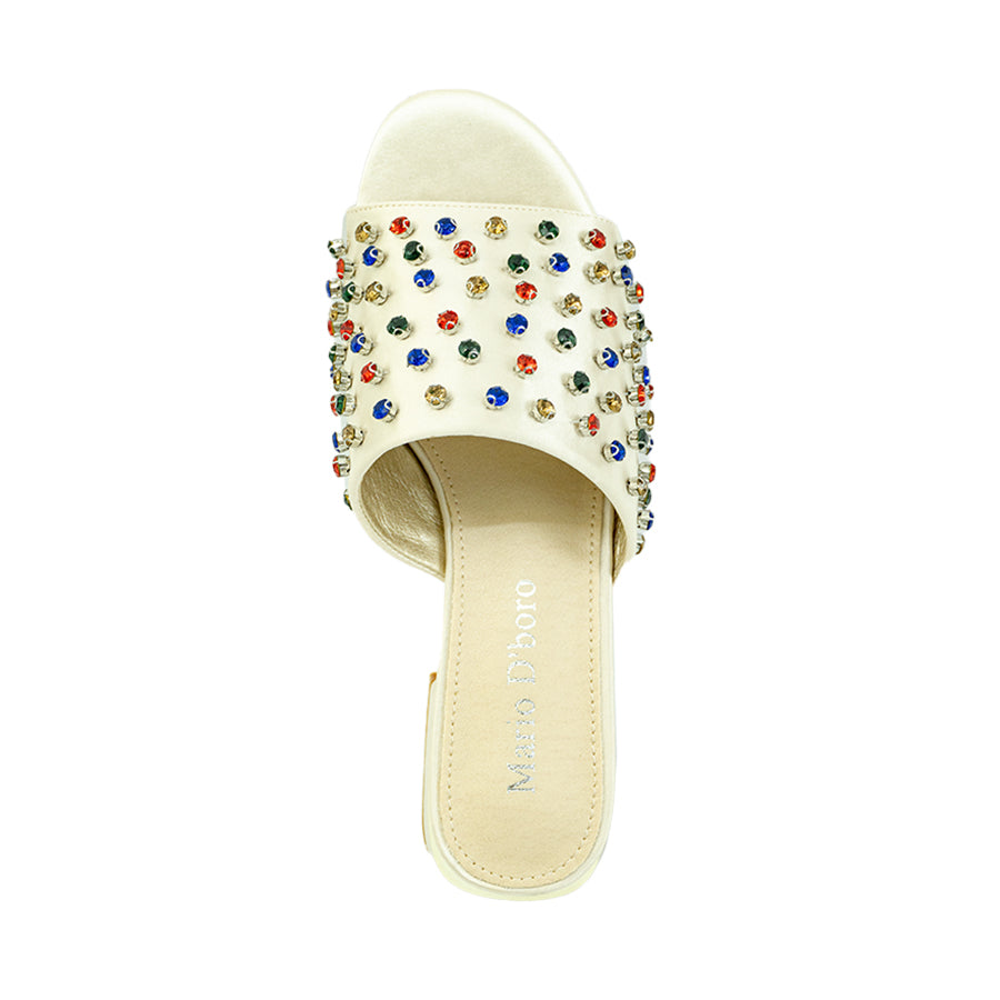 Mario D' boro Women's Heeled Sandals LY 29502 - Soft Gold / Soft Silver C89