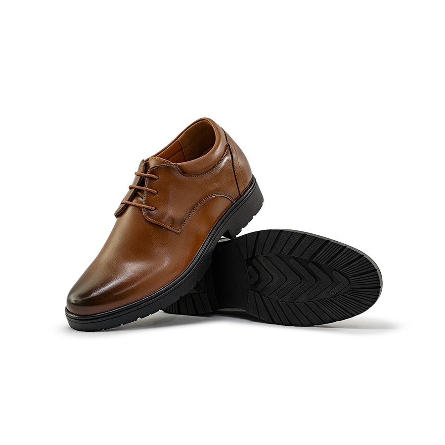 Mario D' boro Men's Formal MZ 27082 C95 Black / Brown leather dress shoe with lace-up design and rubber sole. Suitable for formal occasions.