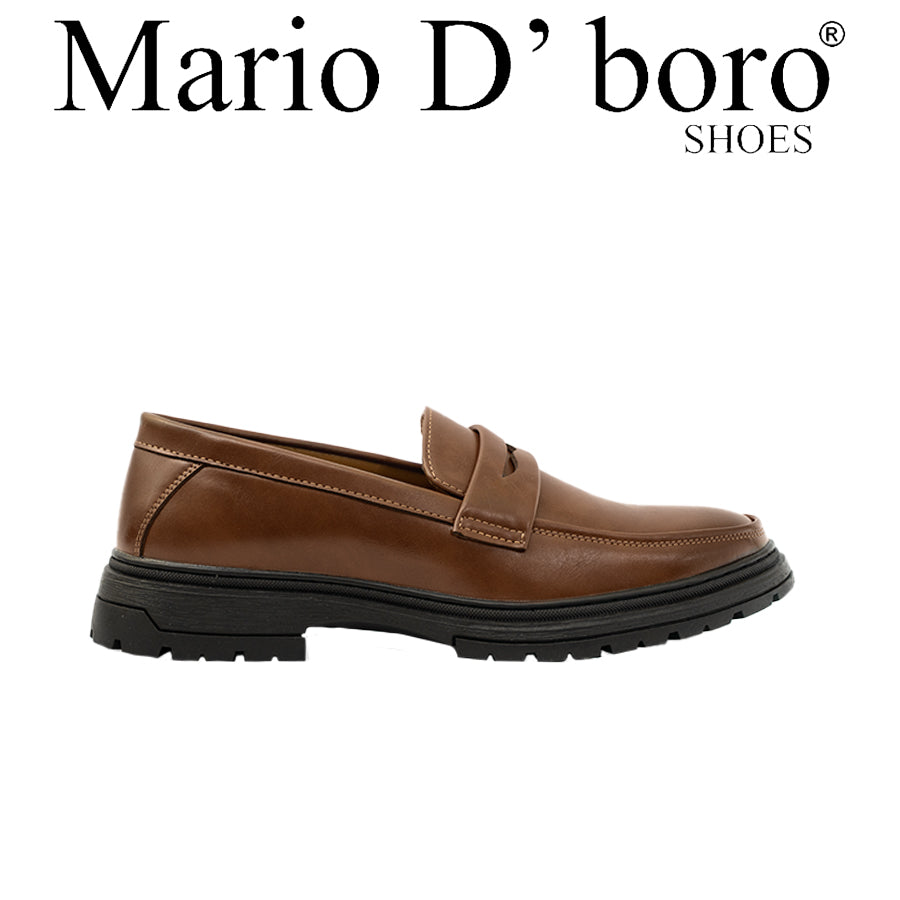 Mario D' Boro Men's Formal Slip On MY 26044 Black/Dark Brown C69