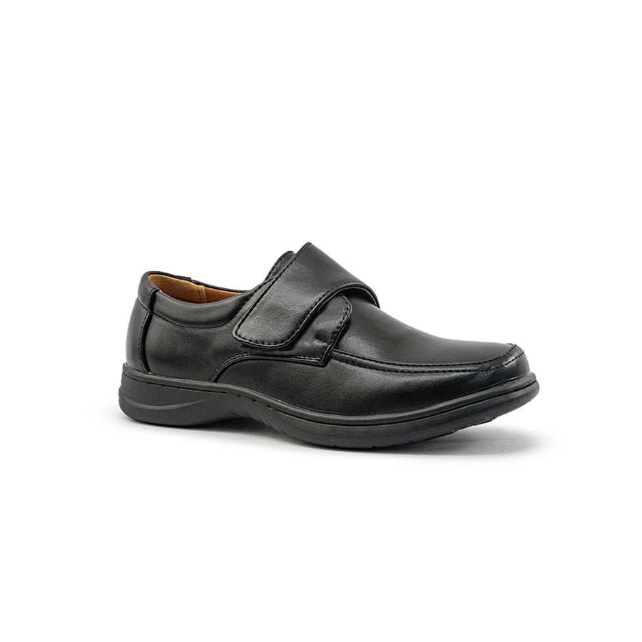 Mario D'boro Shoes Kids Boys KZ 24119 C91 Black leather shoe with velcro strap for easy fastening.