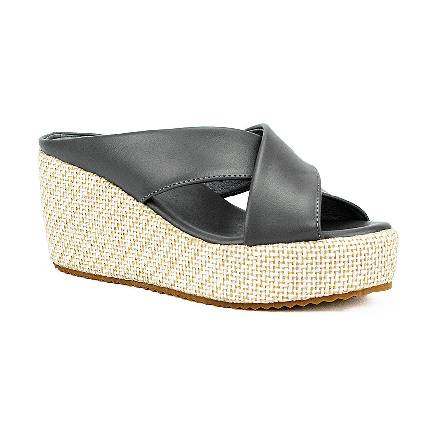 Mario D' Boro Women's Wedge Sandals LW 26010 Gray/White  C44