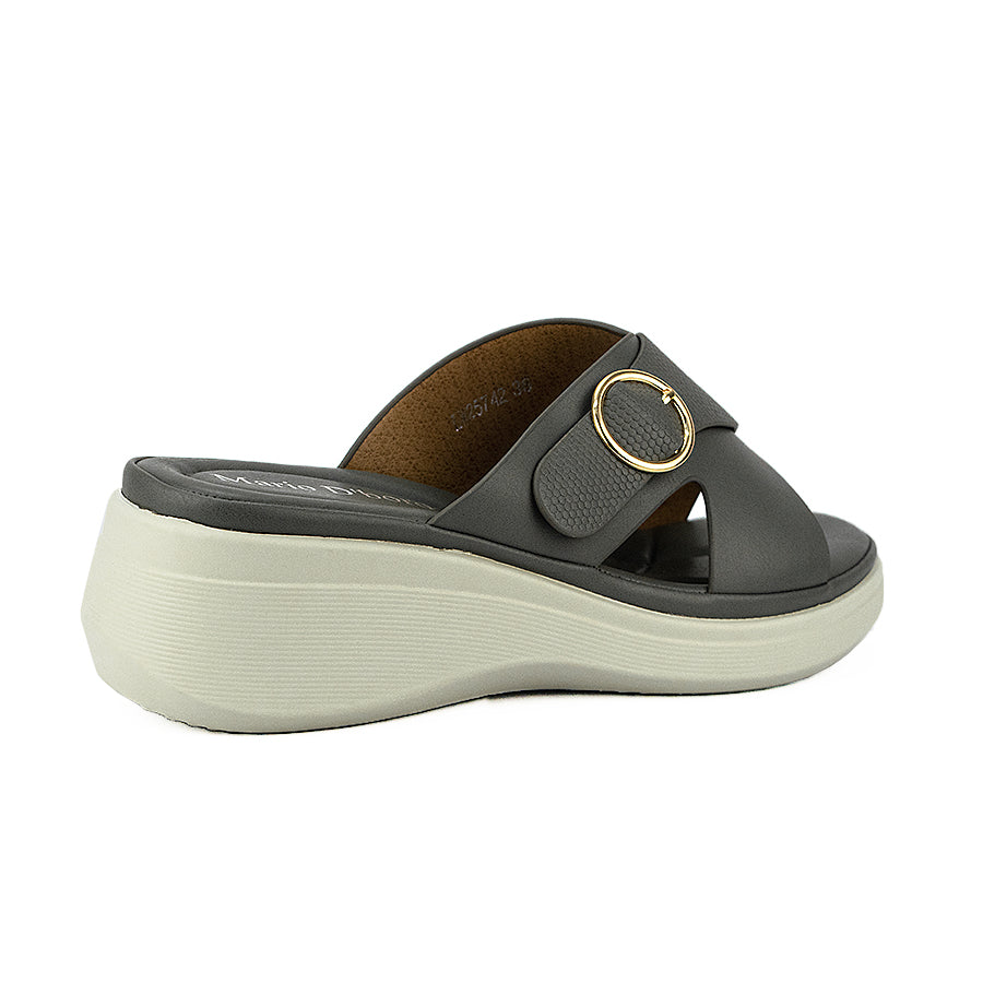 Mario D' Boro Women's Wedge Sandals LW 25742 Gray/Maroon C46