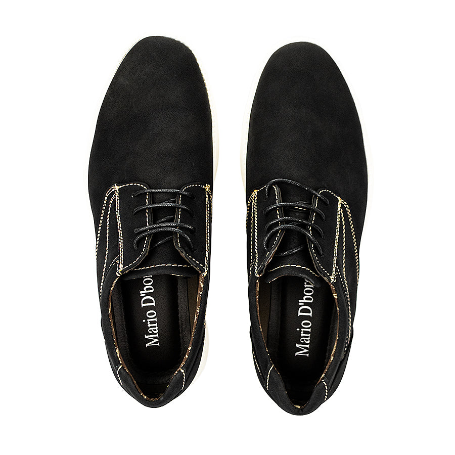 Mario D' Boro Men's Casual Oxford Mw 24583 Black/Dark Brown C45