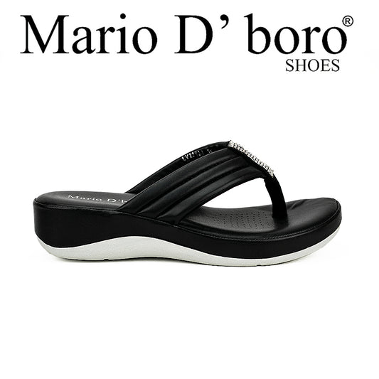 Mario D' Boro Women Flat Sandals Lv 22134 Black/White