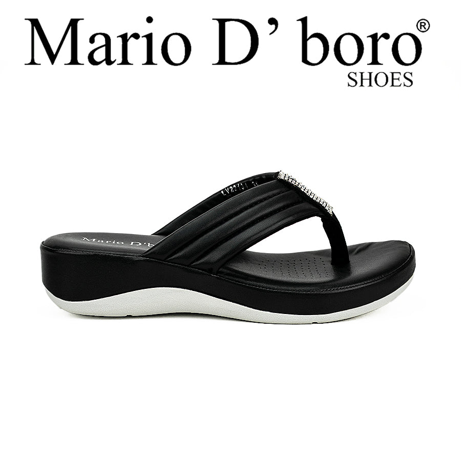 Mario D' Boro Women Flat Sandals Lv 22134 Black/White