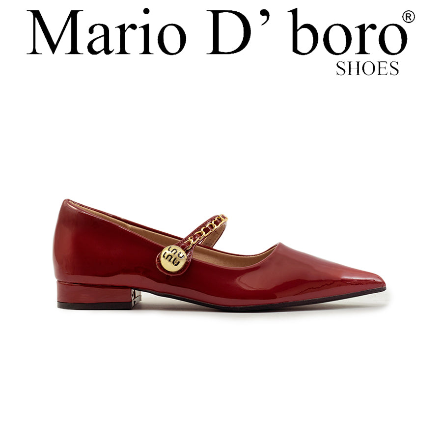 Mario D' boro Women's Ballet Flats LY 29364 - Beige / Black / Maroon C83