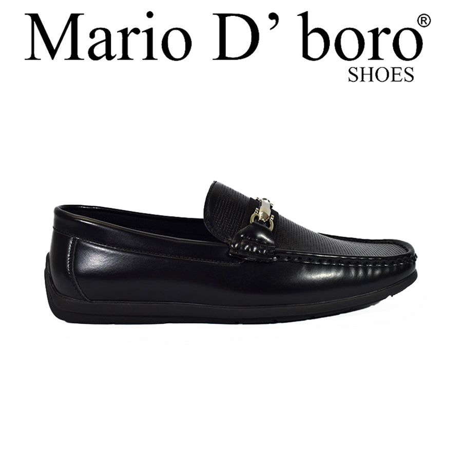Mario D' Boro Men's Casual Loafers MX 23760 - Black / Dark Brown C55