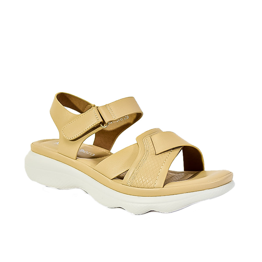 Mario D' Boro Women's Flat Sandals LX 26578 Beige/Brown C52