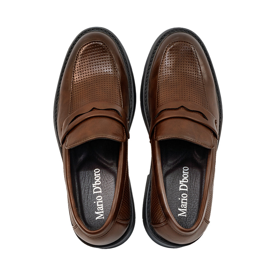 Mario D'boro Men's Formal Slip On MY 26521 - Black / VDark Brown C81 All Seasons Shoes