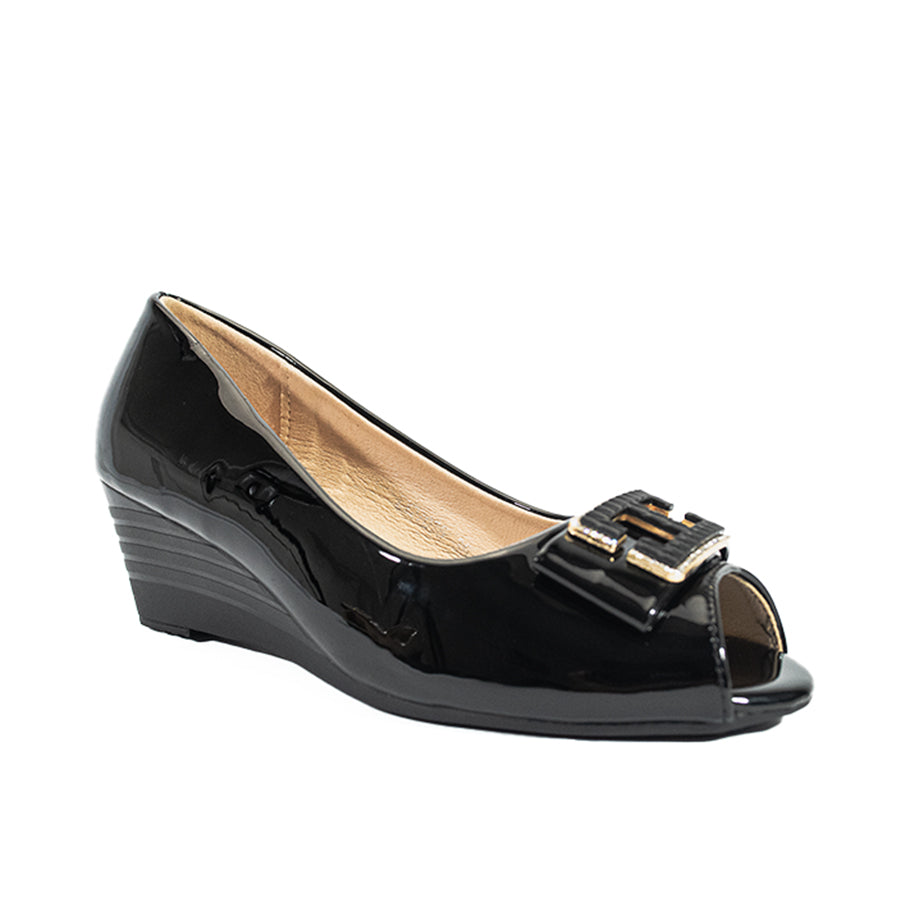 Mario D' Boro Women's Wedge Sandals LX 27075 Black/Taupe C54