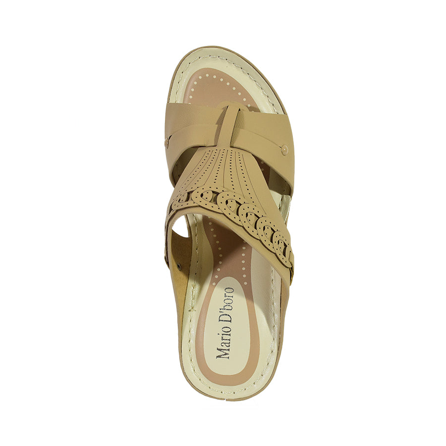 Mario D' Boro Women's Wedge Sandals LX 27413 Black/Taupe C56