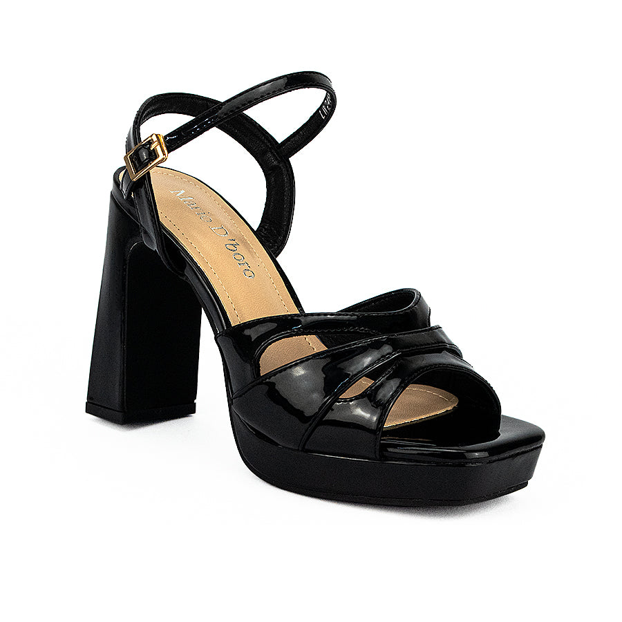 Mario D' Boro Women's Heeled Sandals Lw 24686 Beige/Black C31