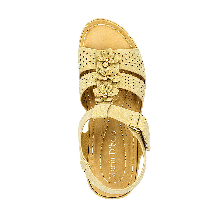 Mario D' Boro Women's Wedge Sandals Lw 25588 Beige/Black