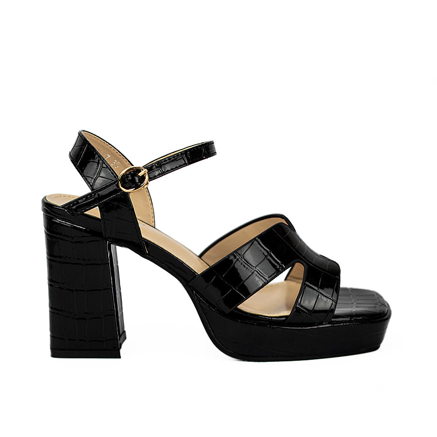 Mario D' Boro Women's Heeled Sandals Lw 23287 Black/Maroon