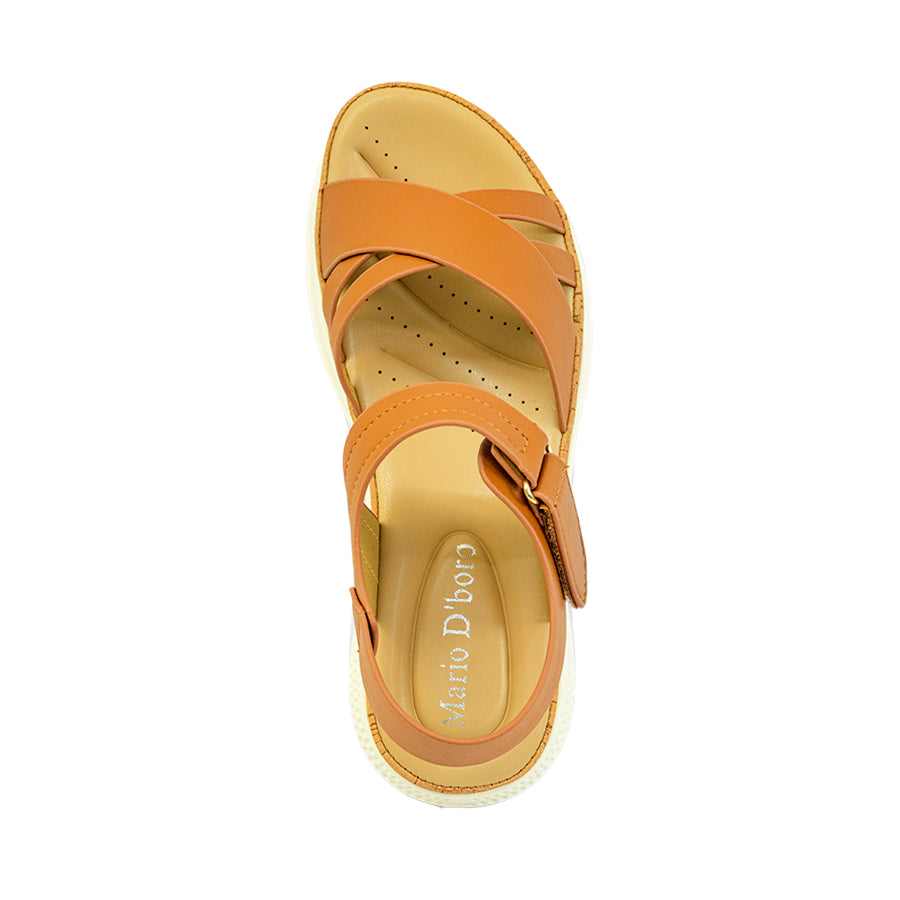 Mario D' boro Women's Flat Sandals LY 29526 - Light Beige / Tan C89