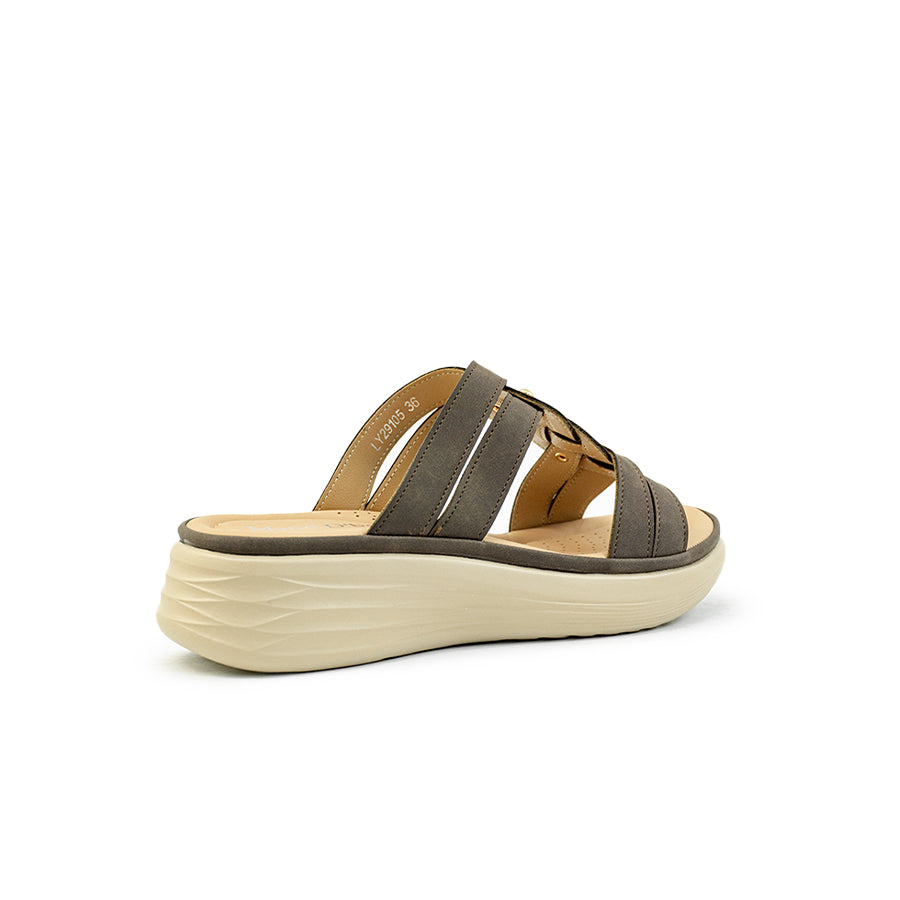 Mario D' boro Women's Wedge Sandals LY 29105 - Beige / VDark Brown C86